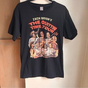 Zach Bryan The Quittin Time Tour 2024 Size Medium T-Shirt Black Country Music